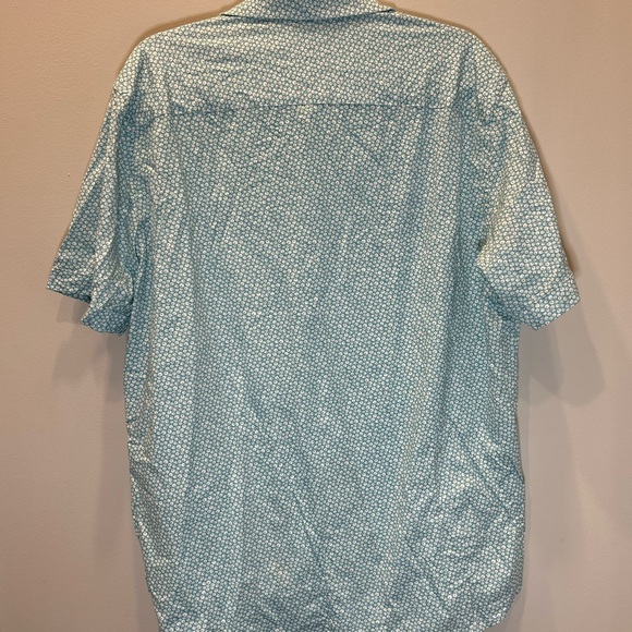 Bugatchi Ooh Cotton Button Down Tee- Mint Floral - Picture 3 of 5